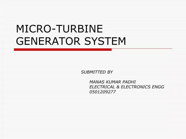 micro turbine generator system