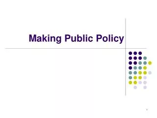 Making Public Policy