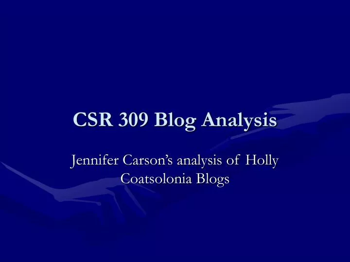 csr 309 blog analysis