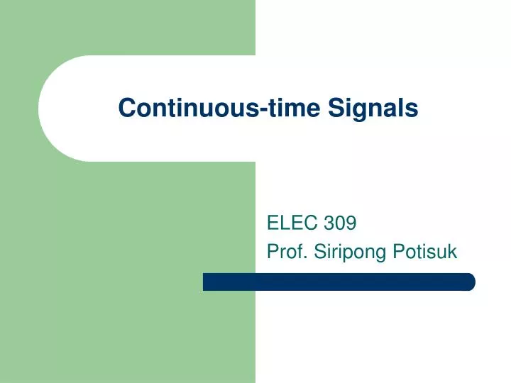 continuous time signals