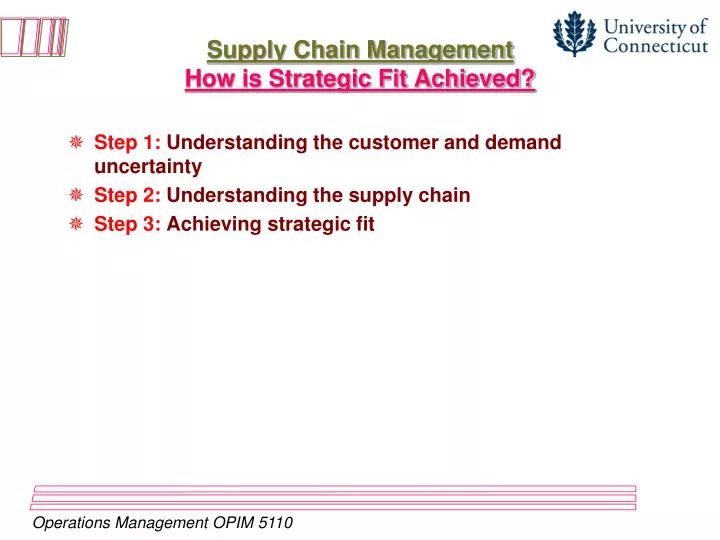 supply chain management how is strategic fit achieved