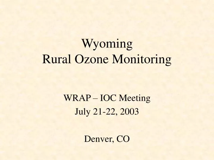 wyoming rural ozone monitoring