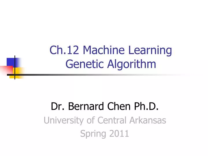 ch 12 machine learning genetic algorithm