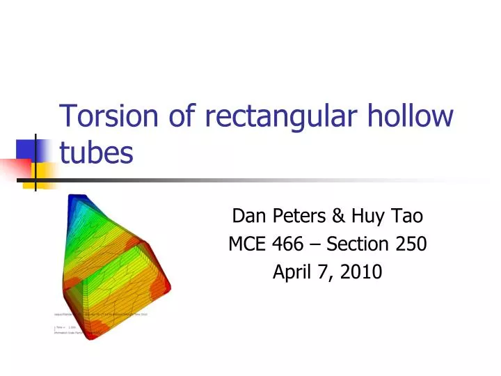 torsion of rectangular hollow tubes