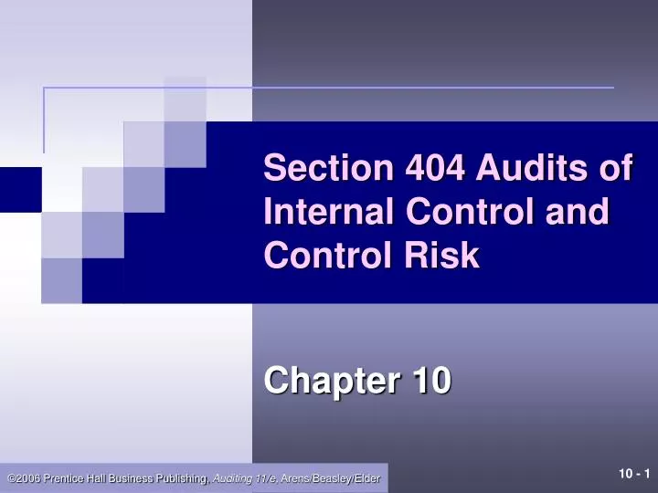 section 404 audits of internal control and control risk