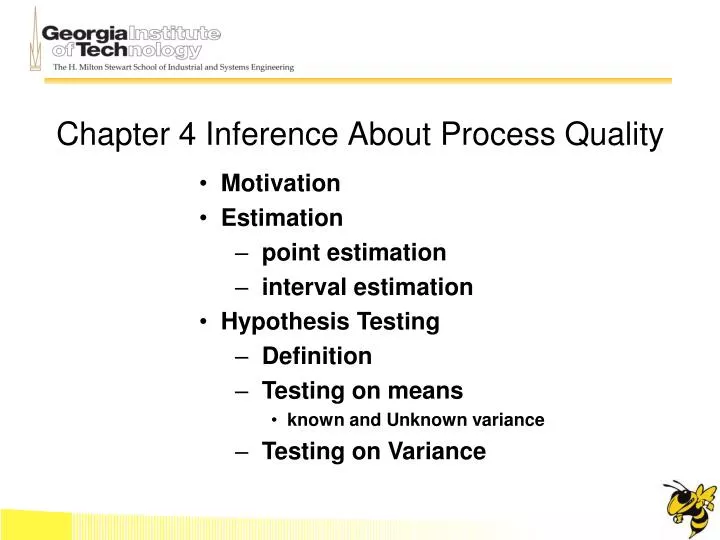 chapter 4 inference about process quality