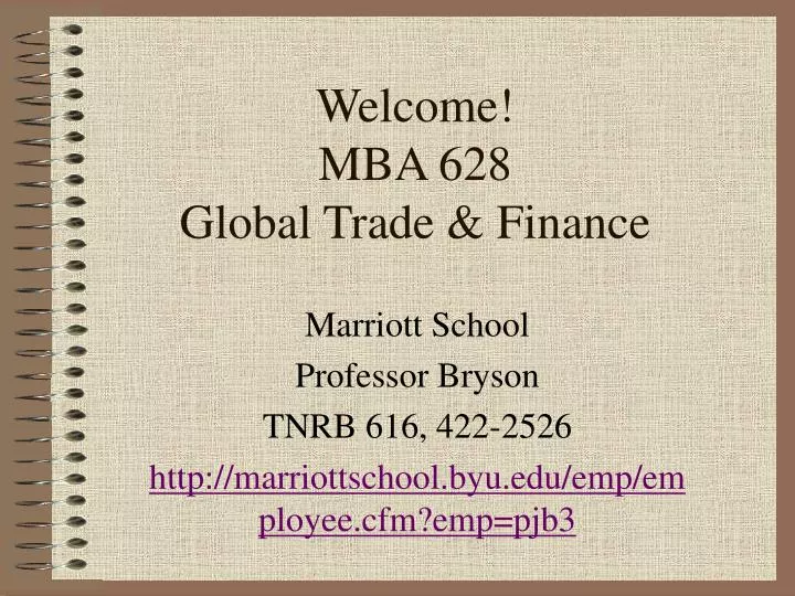 welcome mba 628 global trade finance