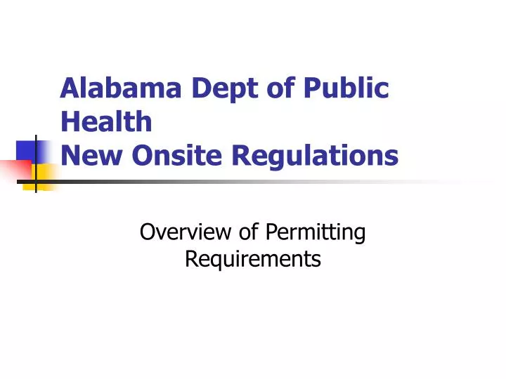 alabama dept of public health new onsite regulations