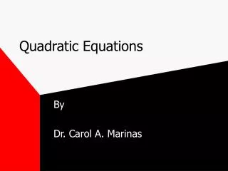 quadratic equations