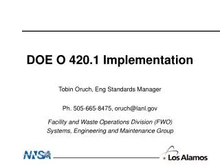 doe o 420 1 implementation