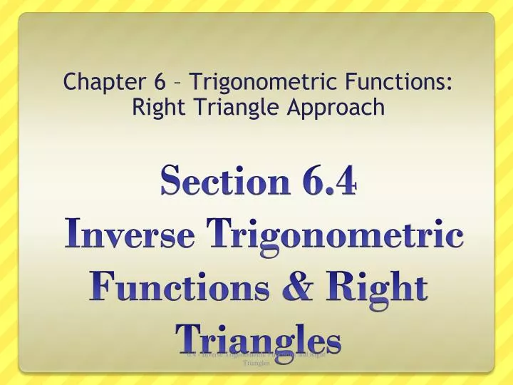 chapter 6 trigonometric functions right triangle approach