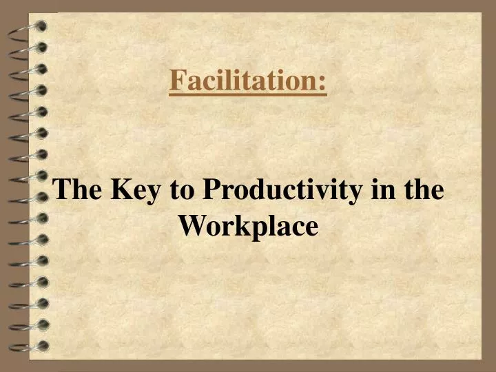 facilitation the key to productivity in the workplace