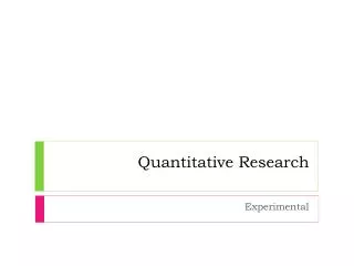 Quantitative Research