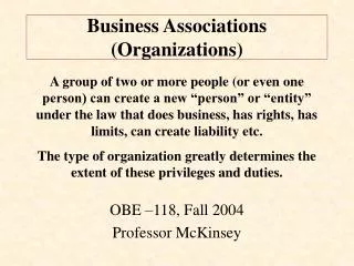 Business Associations (Organizations)