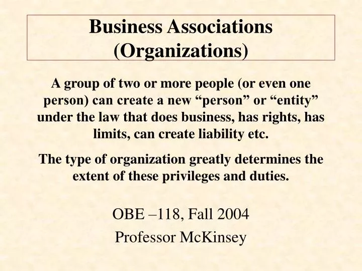 business associations organizations