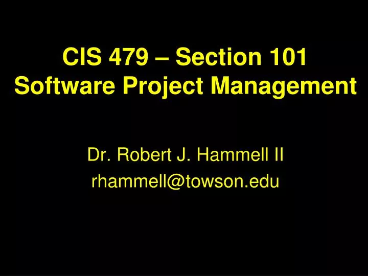 cis 479 section 101 software project management
