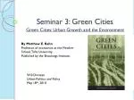 Seminar 3: Green Cities