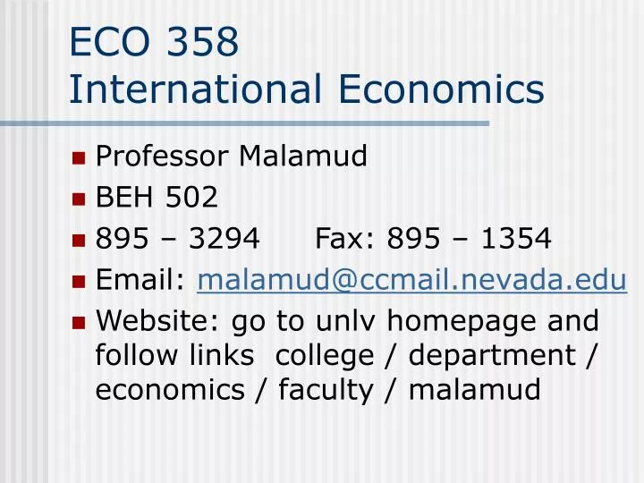 eco 358 international economics