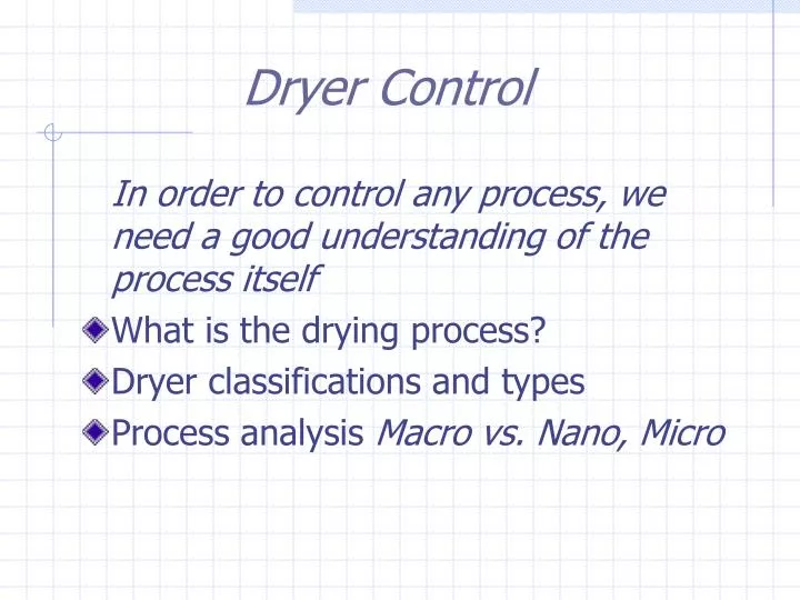 dryer control