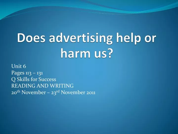 does advertising help or harm us