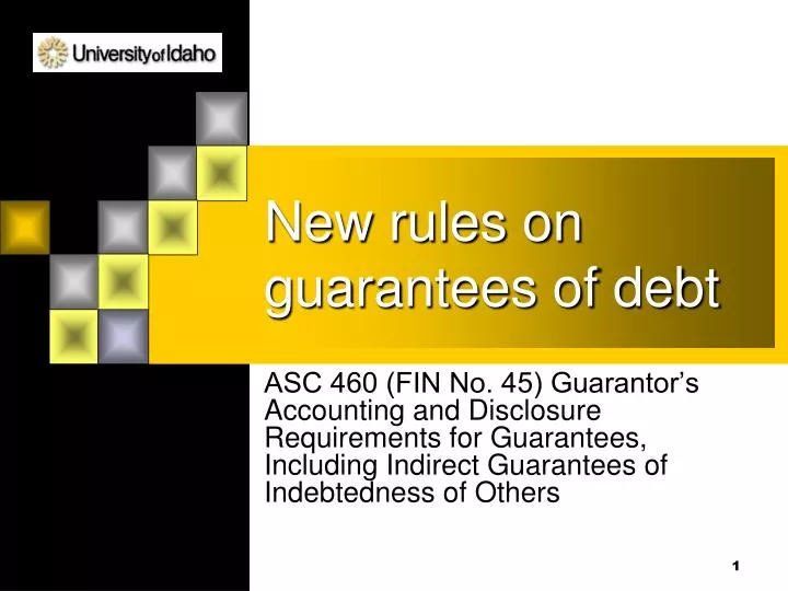 new rules on guarantees of debt