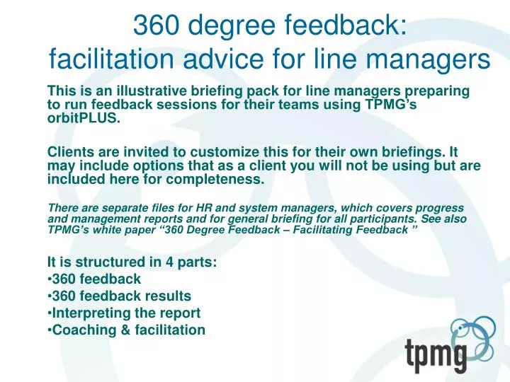 360 degree feedback facilitation advice for line managers
