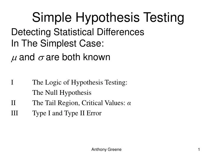 simple hypothesis testing