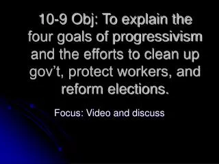 Focus: Video and discuss
