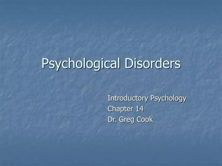 psychological disorders