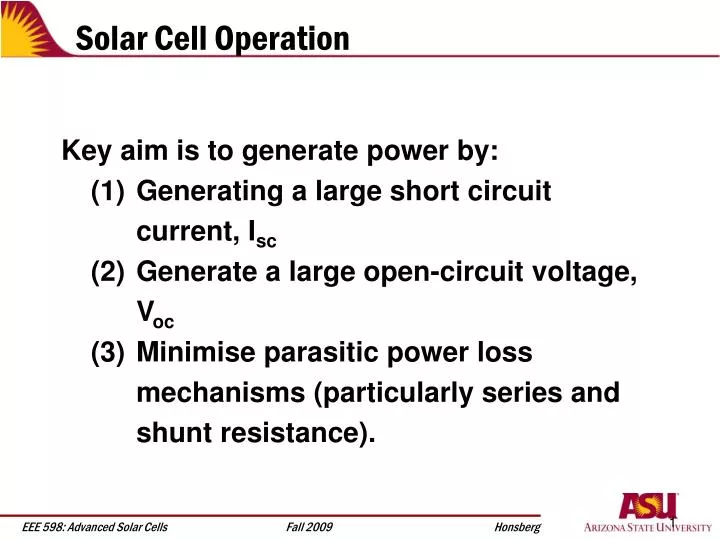 solar cell operation