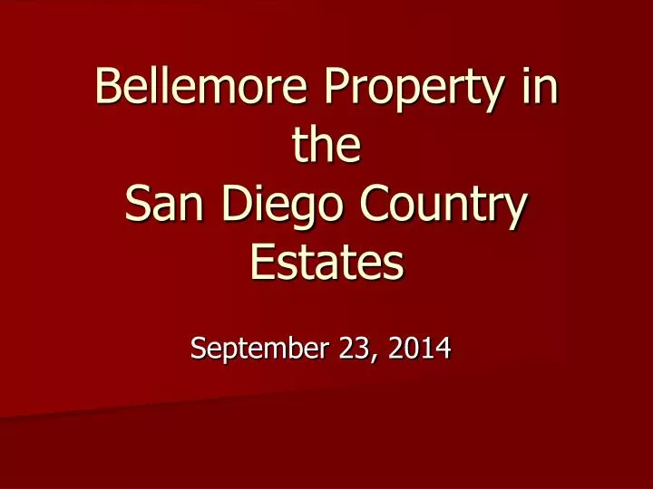 bellemore property in the san diego country estates