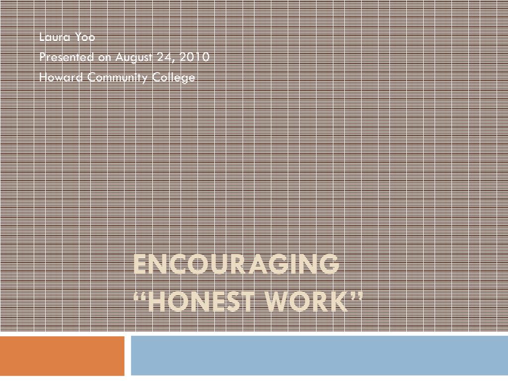 Do Honest Work PPT - Promoting Academic Integrity: Strategies for Honest Work in ...