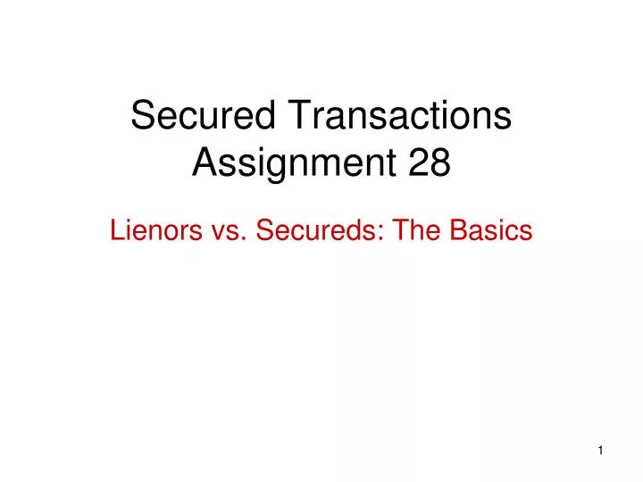 secured transactions assignment 28
