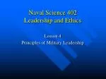 Naval Science 402 Leadership and Ethics - slide 1