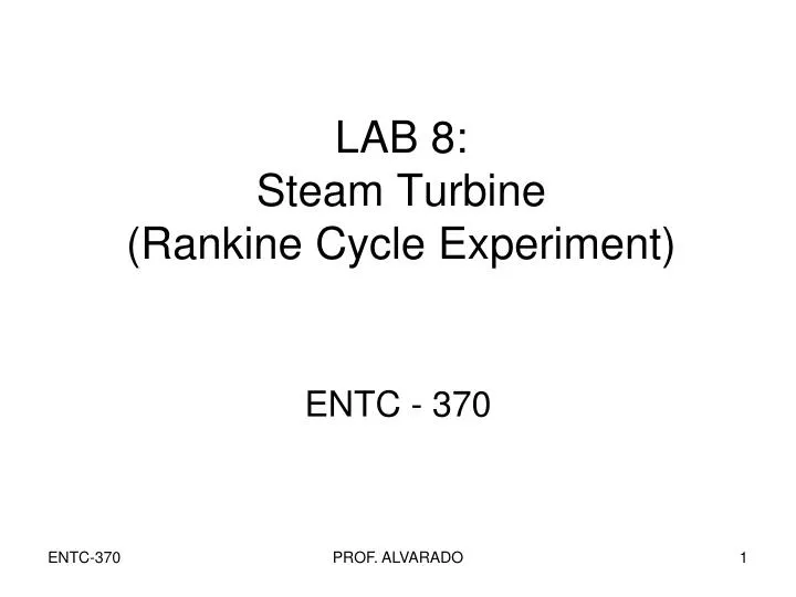 lab 8 steam turbine rankine cycle experiment