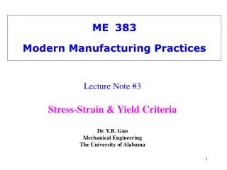 ME	383 Modern Manufacturing Practices