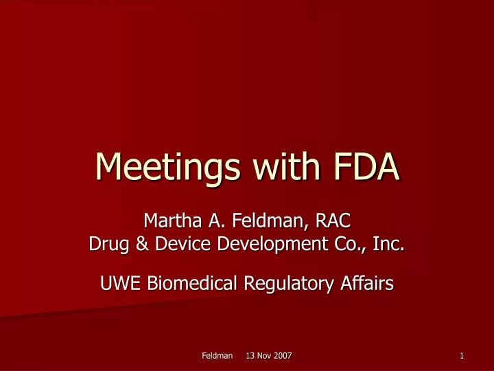 meetings with fda