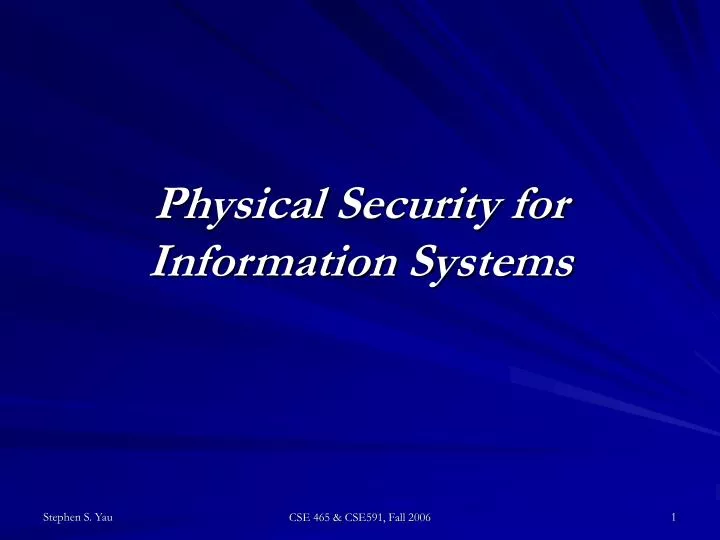 physical security for information systems