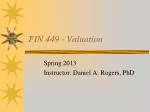 FIN 449 - Valuation - slide 1