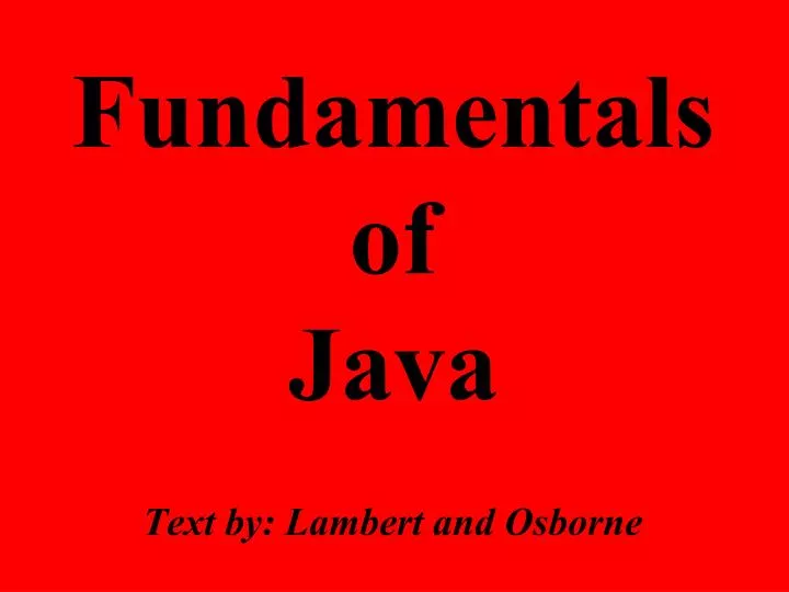 fundamentals of java