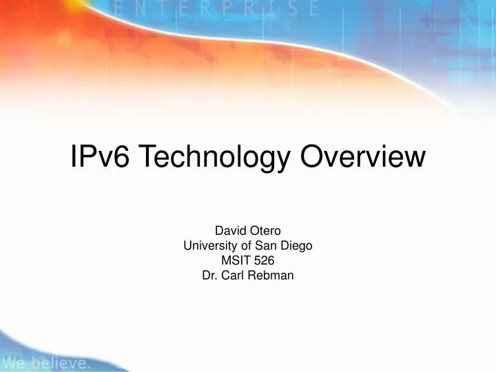 ipv6 technology overview