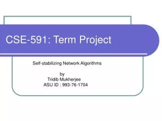 CSE-591: Term Project