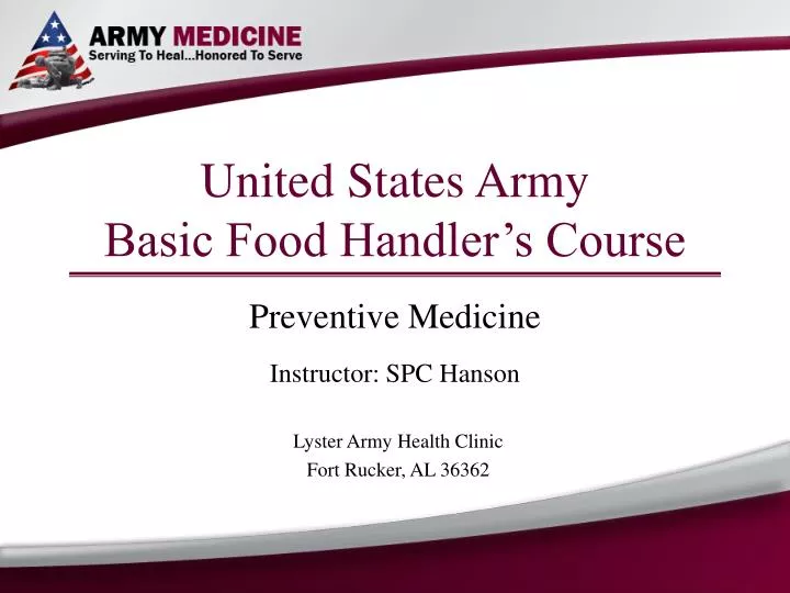 united states army basic food handler s course