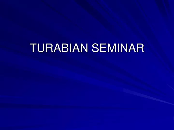 turabian seminar