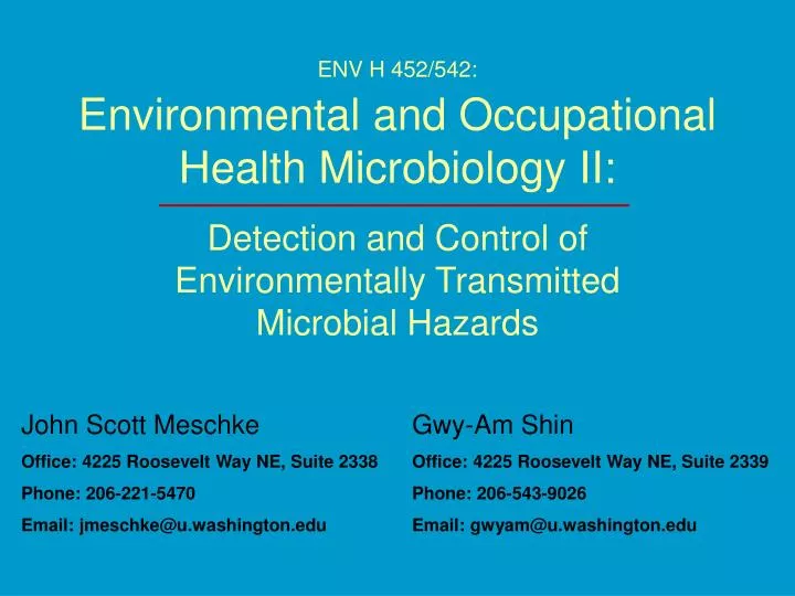 env h 452 542 environmental and occupational health microbiology ii