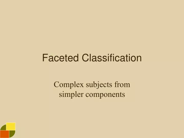 faceted classification