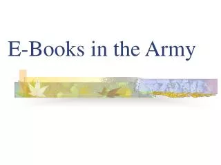 E-Books in the Army