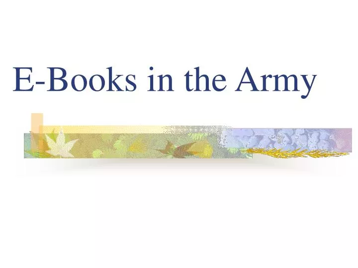 e books in the army