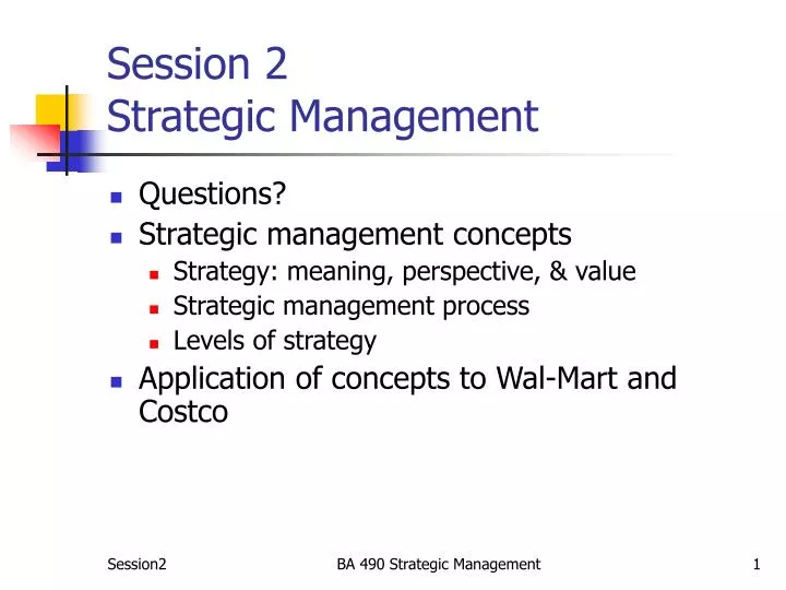 session 2 strategic management