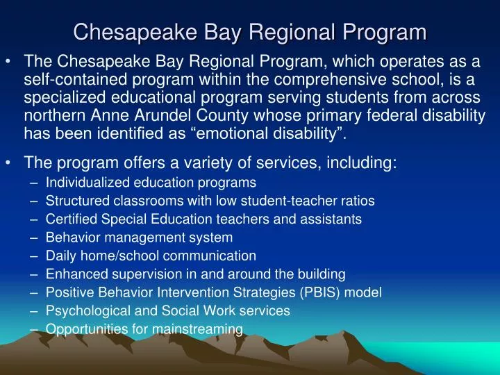 chesapeake bay regional program